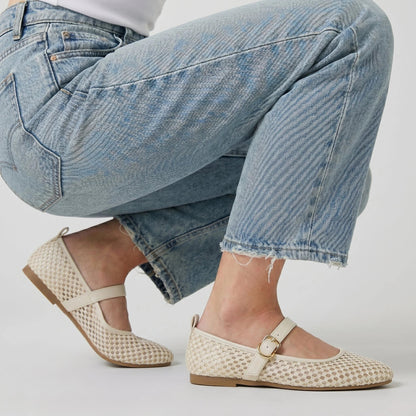 Gracie Mesh Mary Jane Flats