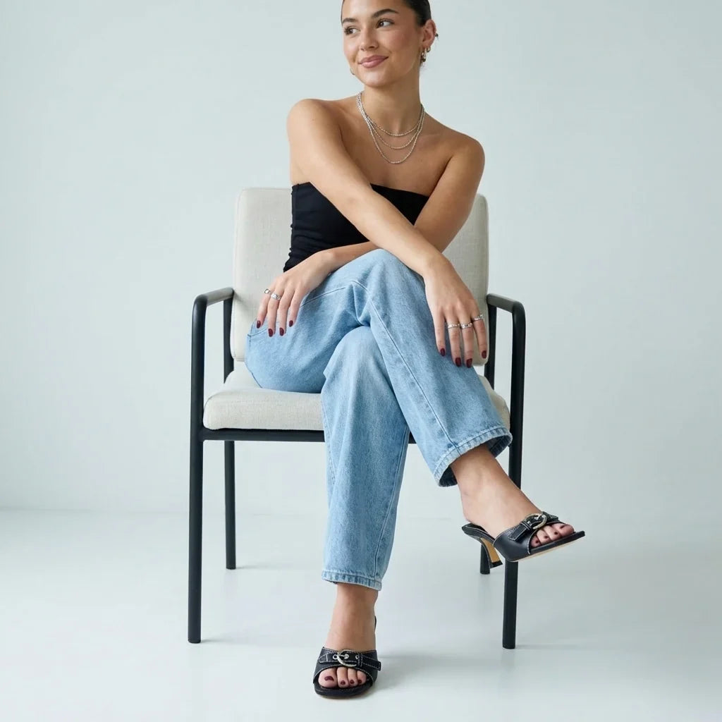 Belle Kitten Heel Sandals