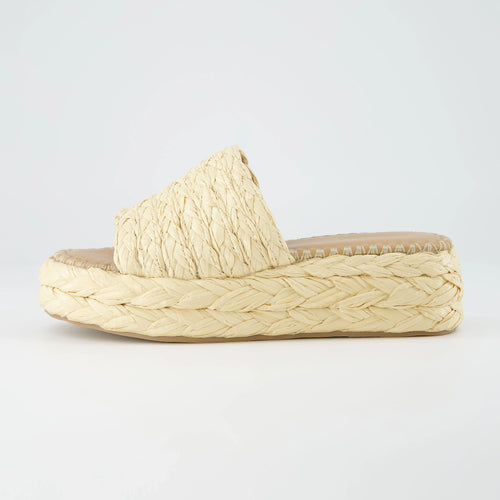 Core Raffia Platform Sandal