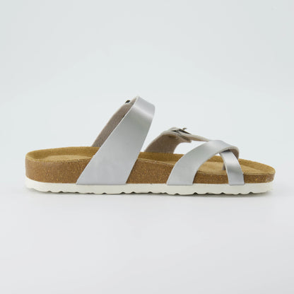 Luna Cork Footbed Sandal Metallics