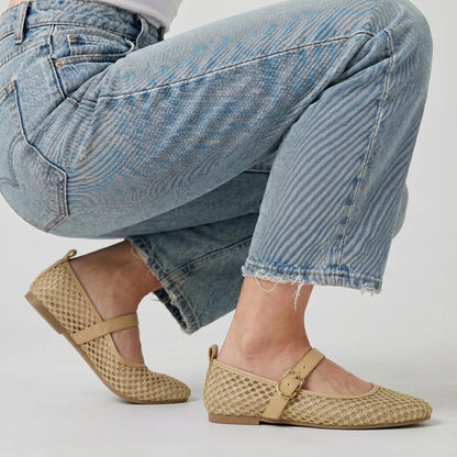 Gracie Mesh Mary Jane Flats