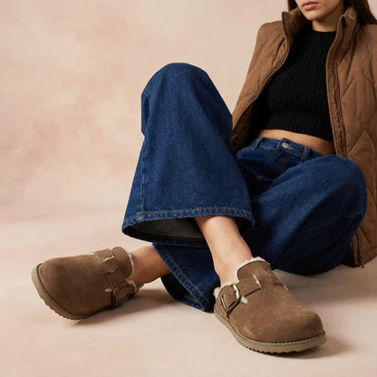 Blain Fur Genuine Suede Clogs