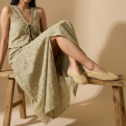 Gilt Woven Ballet Flats