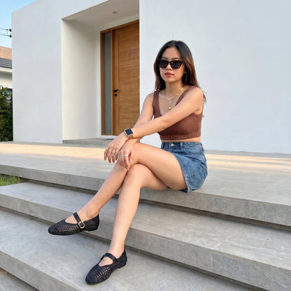 Monet Woven Mary Jane Flats