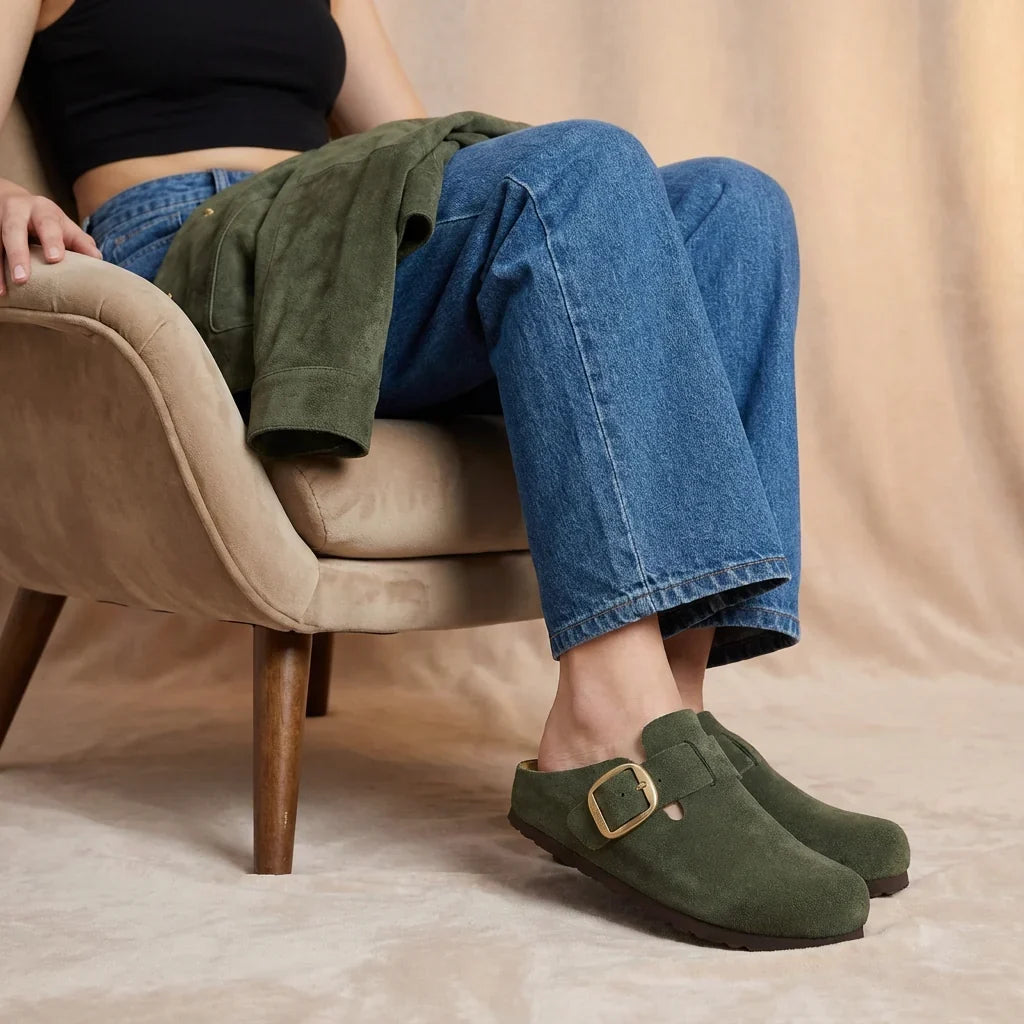 Rusty Leather Clogs